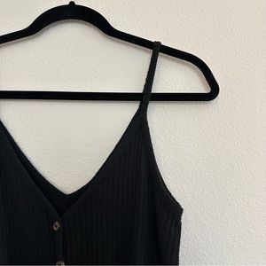Black Front-Tie Tank Top